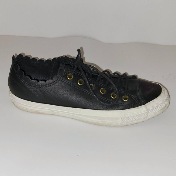 CONVERSE CTAS Oxford Frilly Thrills Leather Sneakers, Size 9 - Picture 3 of 8